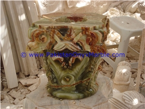 Onyx Columns Tops Designs Handcarved Pillars