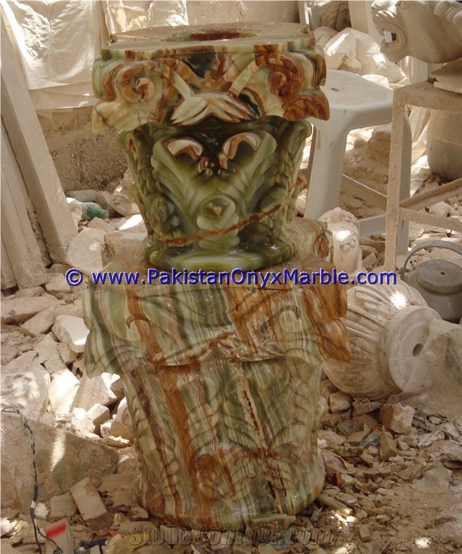 Onyx Columns Tops Designs Handcarved Pillars