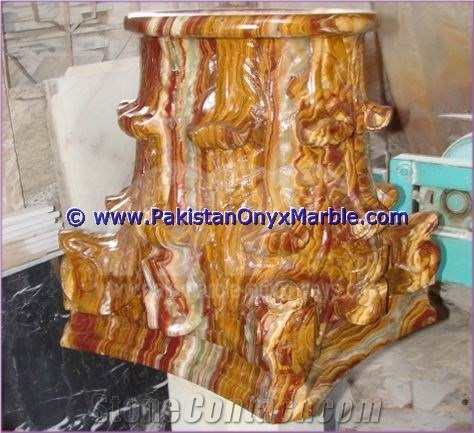Onyx Columns Tops Designs Handcarved Pillars