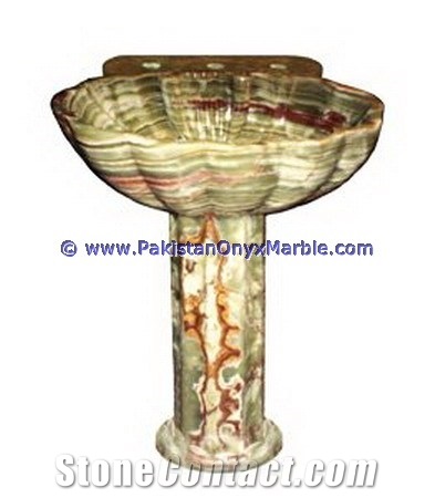 Onyx Pedestals Sinks Basins Dark Green