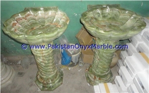 Onyx Pedestals Sinks Basins Dark Green