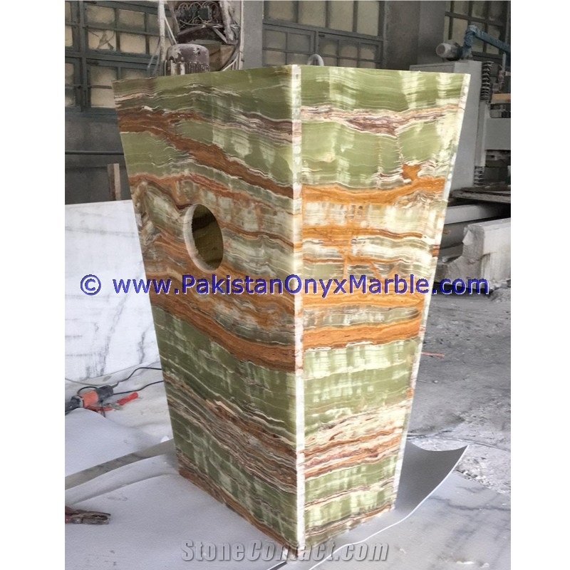 Onyx Pedestals Sinks Basins Dark Green