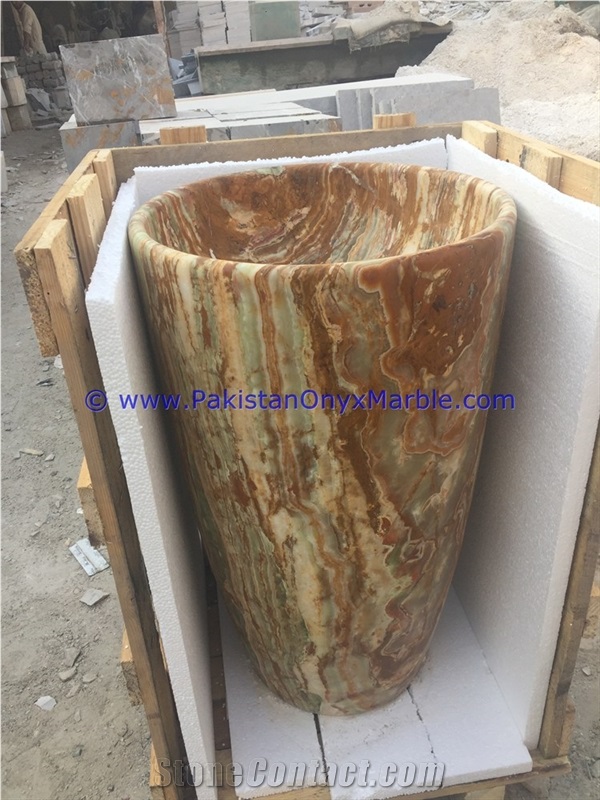 Onyx Pedestals Sinks Basins Multi Green