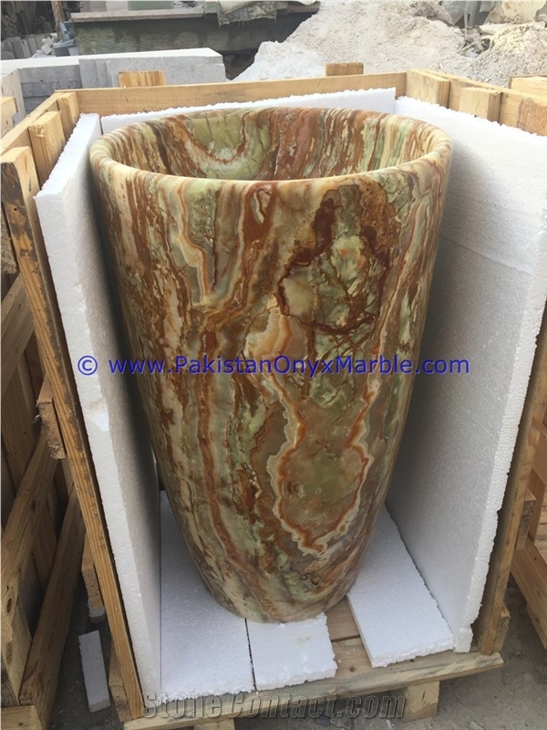 Onyx Pedestals Sinks Basins Multi Green
