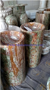 Onyx Pedestals Sinks Basins Multi Green