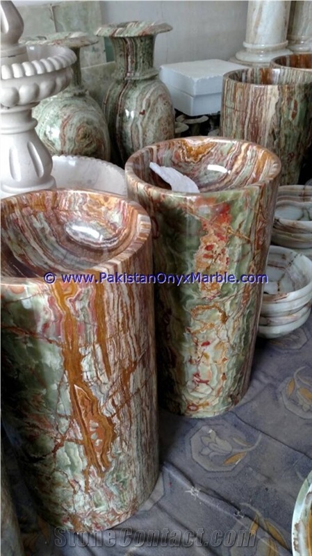 Onyx Pedestals Sinks Basins Multi Green