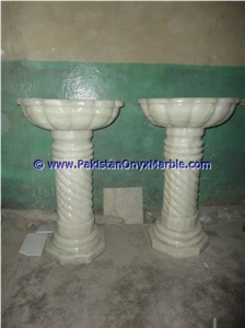 Onyx Pedestals Sinks Basins Pure White