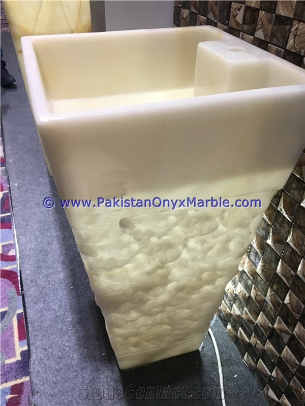 Onyx Pedestals Sinks Basins Pure White