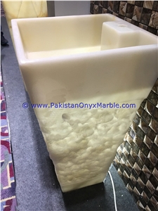 Onyx Pedestals Sinks Basins Pure White