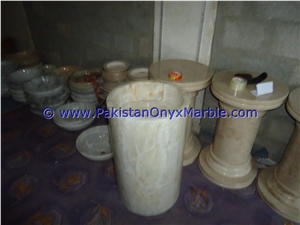 Onyx Pedestals Sinks Basins White Onyx