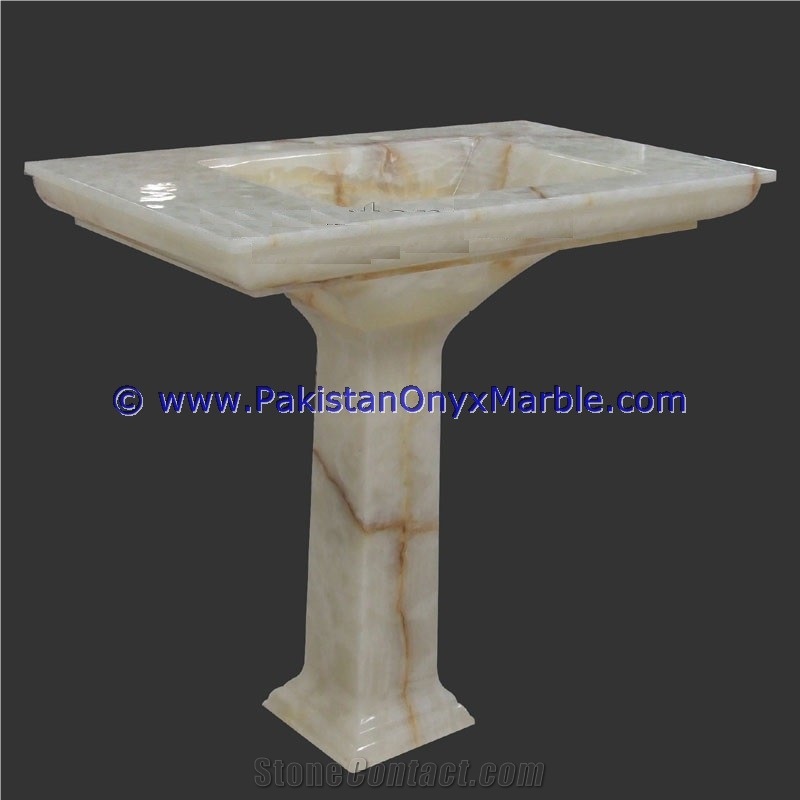 Onyx Pedestals Sinks Square Tapered Basins