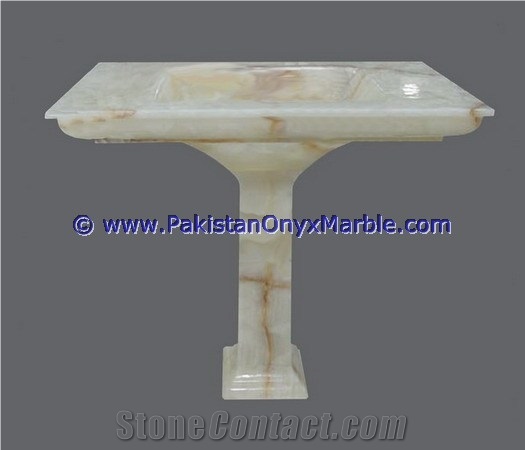 Onyx Pedestals Sinks Square Tapered Basins
