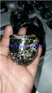 Pakistan Fossil Marble Tea Set Sugar Milk Pot Saucer Tea