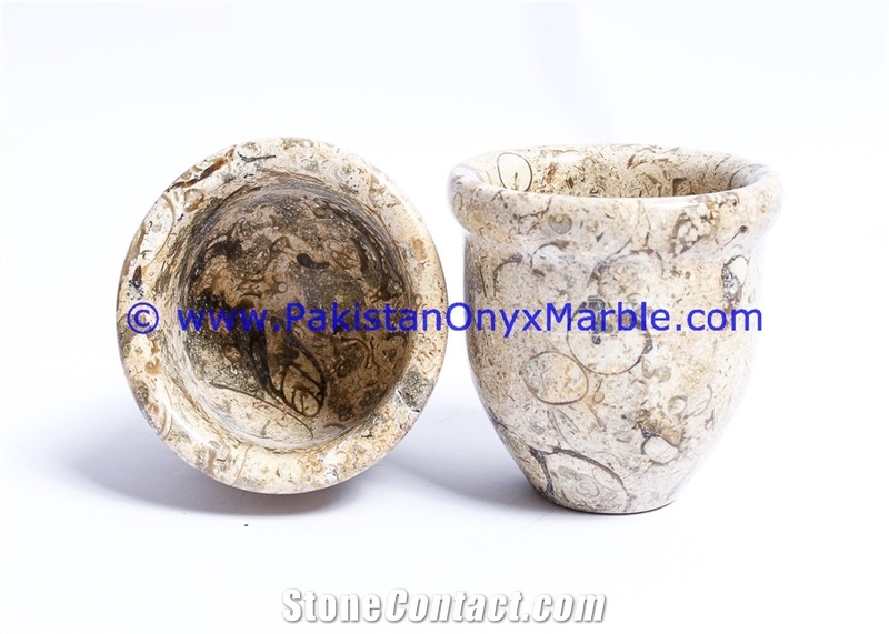 Pakistan Fossil Marble Tea Set Sugar Milk Pot Saucer Tea