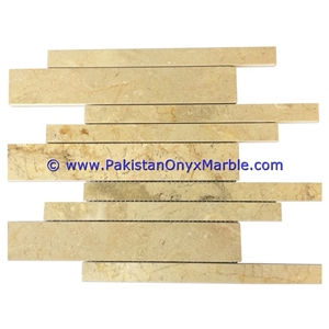 Pakistan Sahara Beige Marble Mosaic Tiles Basket Weave