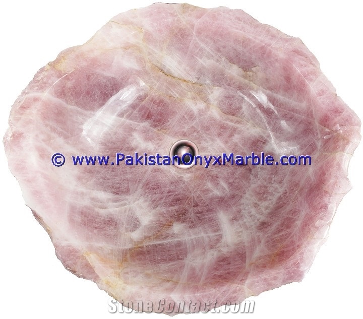 Pink Onyx Rough Rectangle Shaped Sinks Basins