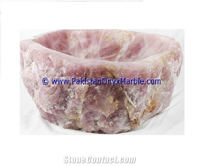 Pink Onyx Rough Rectangle Shaped Sinks Basins