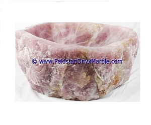 Pink Onyx Rough Rectangle Shaped Sinks Basins