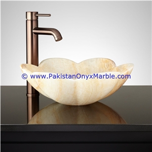 Pure White Onyx Flower Shaped Sinks Basins
