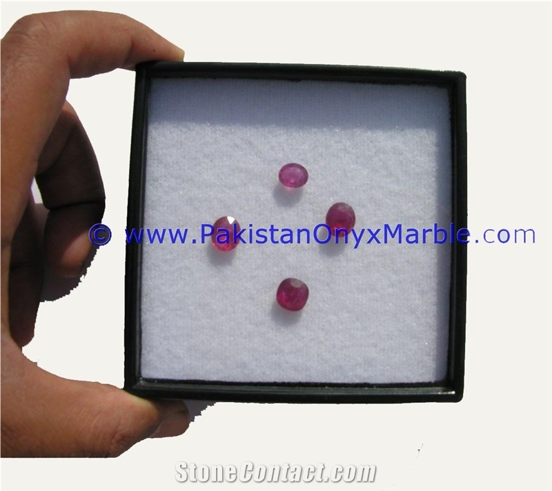 Ruby Faceted Cut Stones Shapes Round Oval Emerald