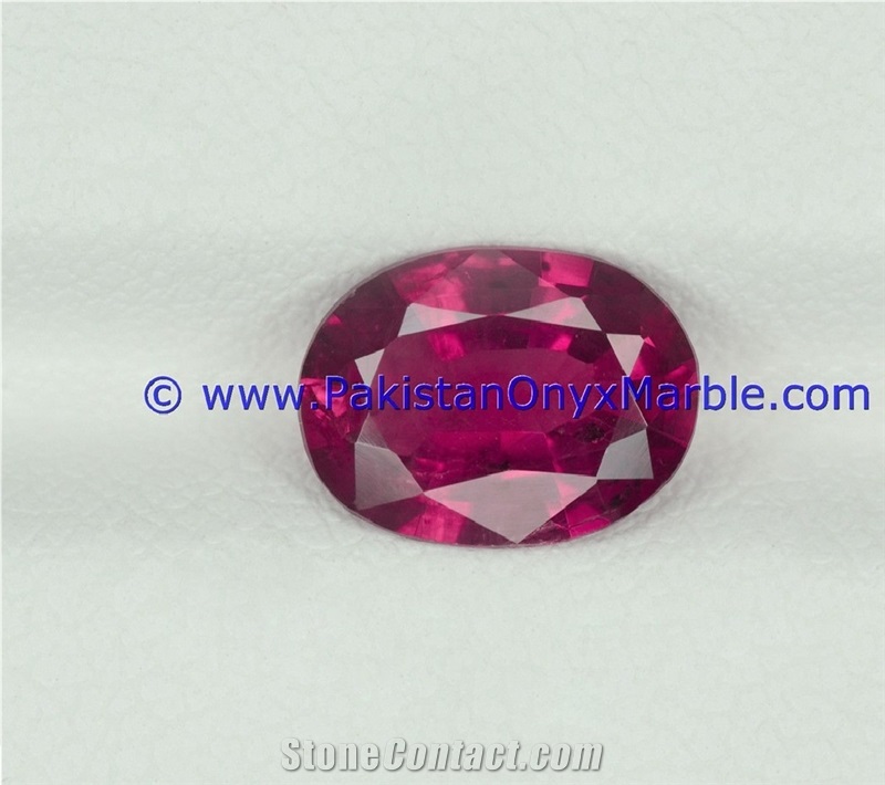 Ruby Faceted Cut Stones Shapes Round Oval