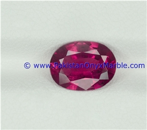 Ruby Faceted Cut Stones Shapes Round Oval