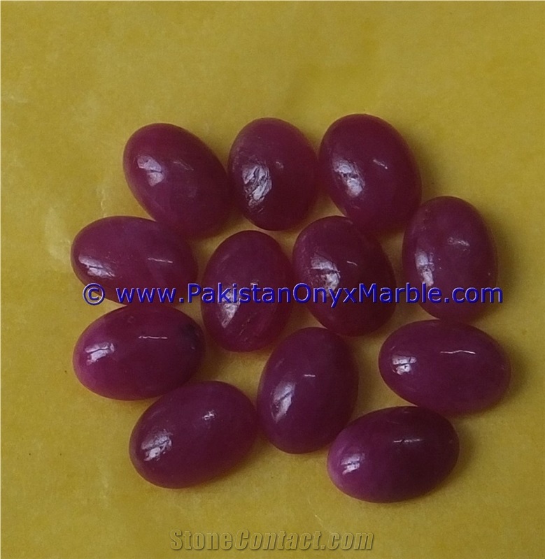 Ruby Faceted Cut Stones Shapes Round Oval