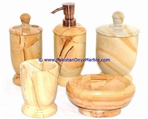 Teak Wood Marble Bathroom Accessories Set Teakwood Burmateak