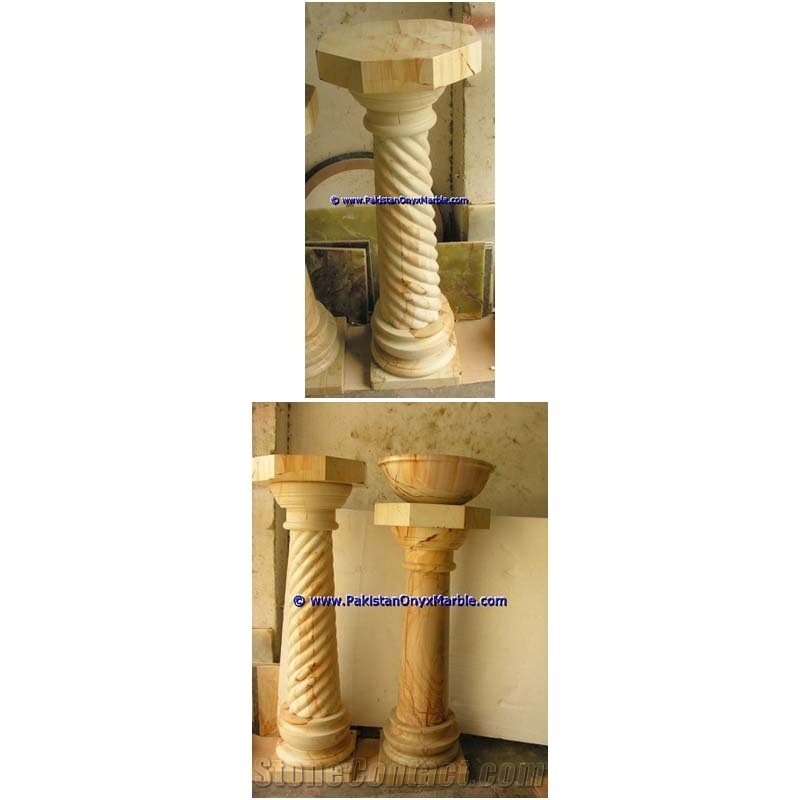 Teak Wood Marble Pedestals Stand Display Burmateak Marble