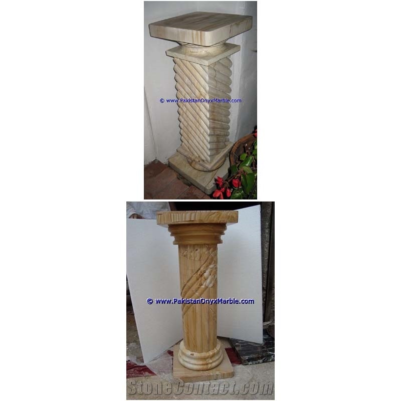 Teak Wood Marble Pedestals Stand Display Burmateak Marble