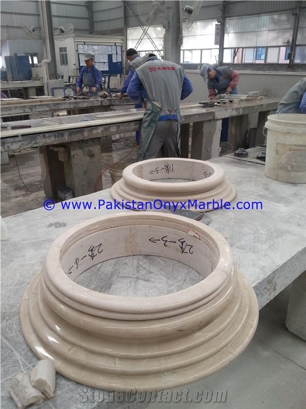 Verona Beige Marble Columns Pillars Bases