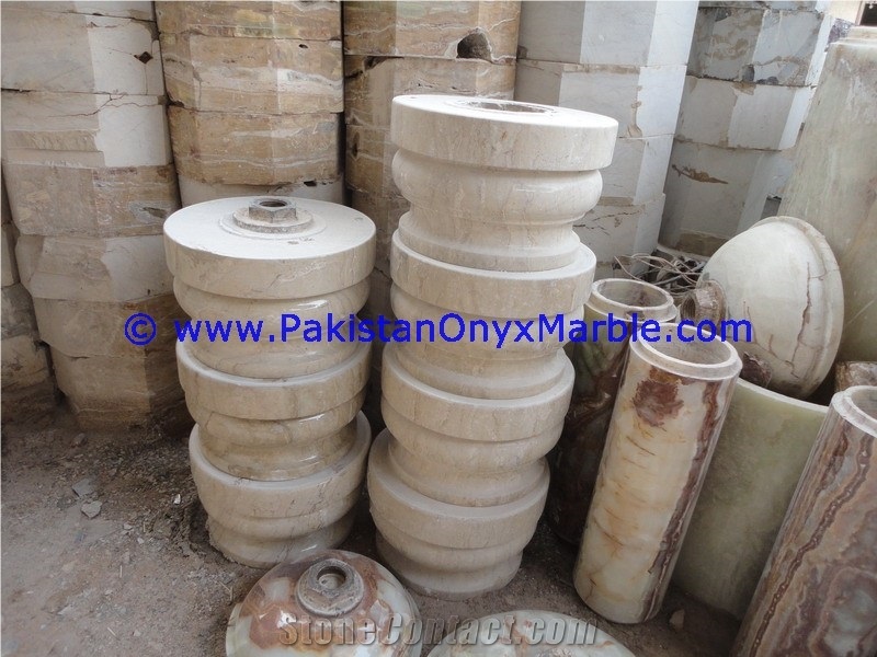 Verona Beige Marble Columns Pillars Bases