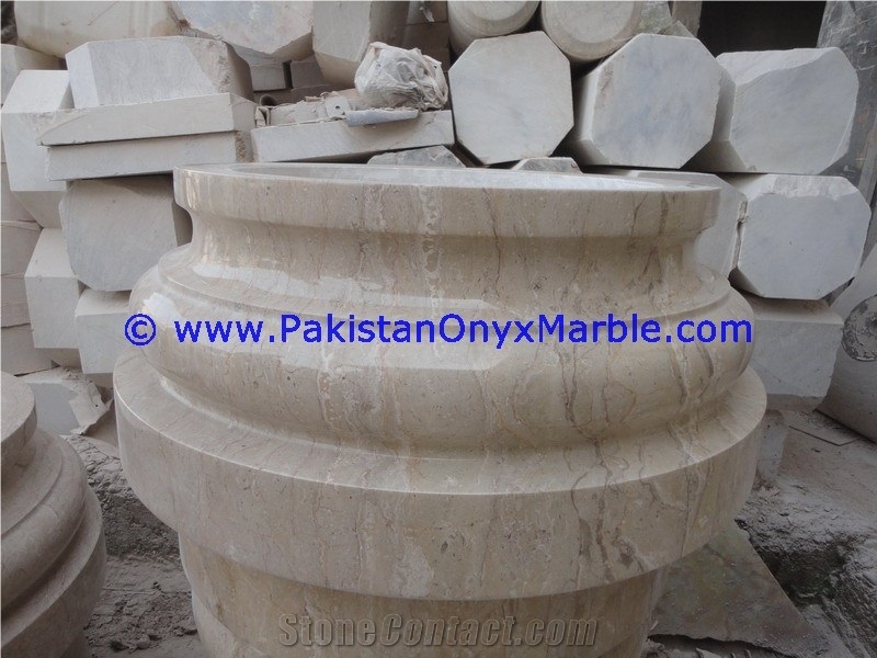 Verona Beige Marble Columns Pillars Bases