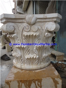 Verona Beige Marble Corinthian Column Capitals