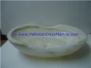 White Onyx Boat Shaped Sinks Basins Collection