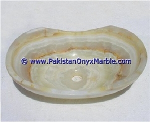 White Onyx Boat Shaped Sinks Basins Collection