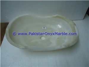 White Onyx Boat Shaped Sinks Basins Collection