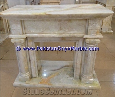White Onyx Fireplaces