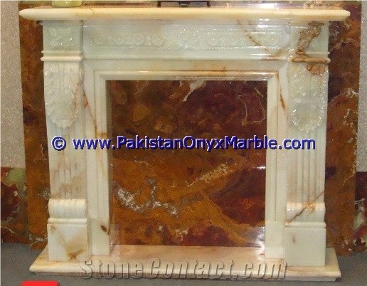White Onyx Fireplaces