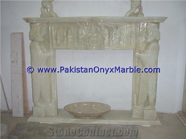 White Onyx Fireplaces