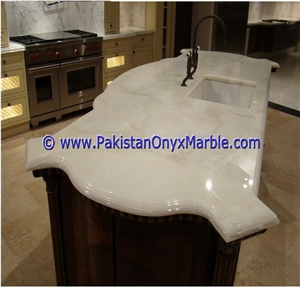 White Onyx Kitchen Countertop