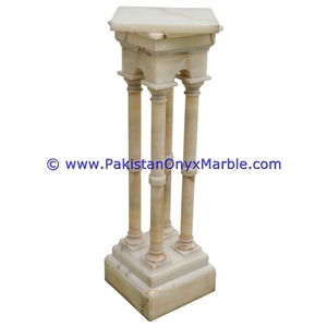 White Onyx Pedestals Hand Carved Pillars