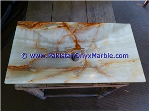White Onyx Rectangle Shaped Sinks Basins