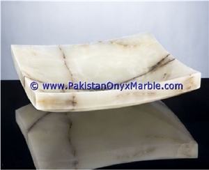 White Onyx Rectangle Shaped Sinks Basins