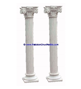 Ziarat White Marble Carved Ionic Column