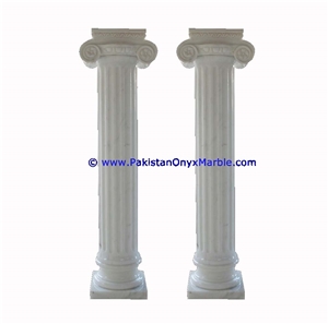 Ziarat White Marble Carved Ionic Column
