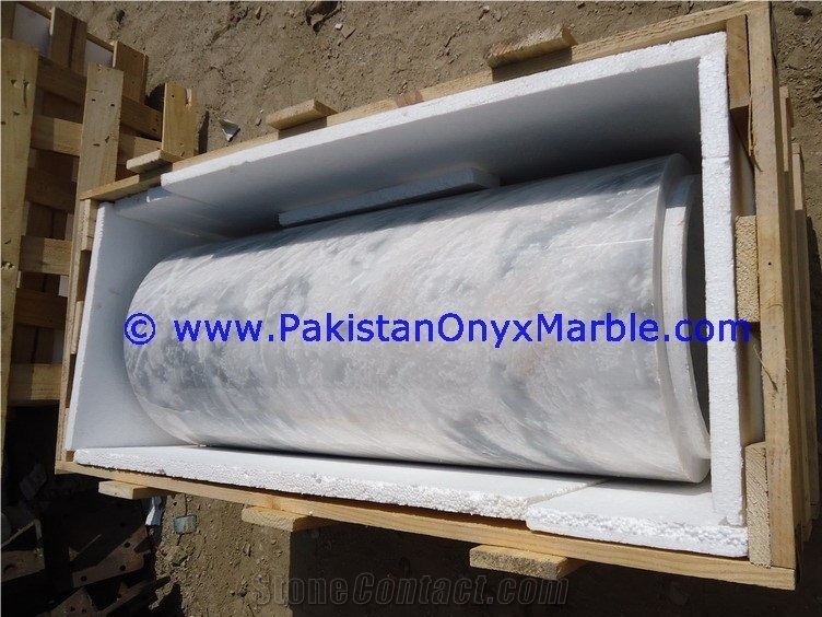 Ziarat White Marble Carved Ionic Column