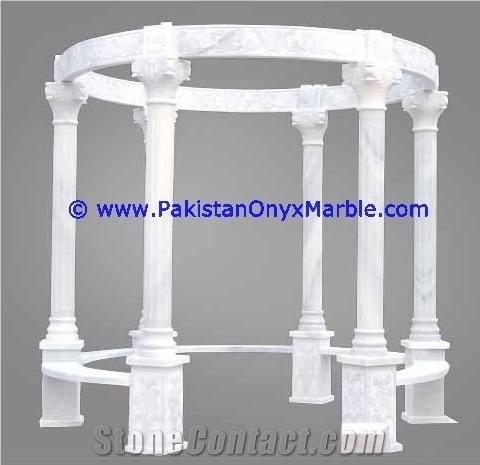 Ziarat White Marble Carved Ionic Column