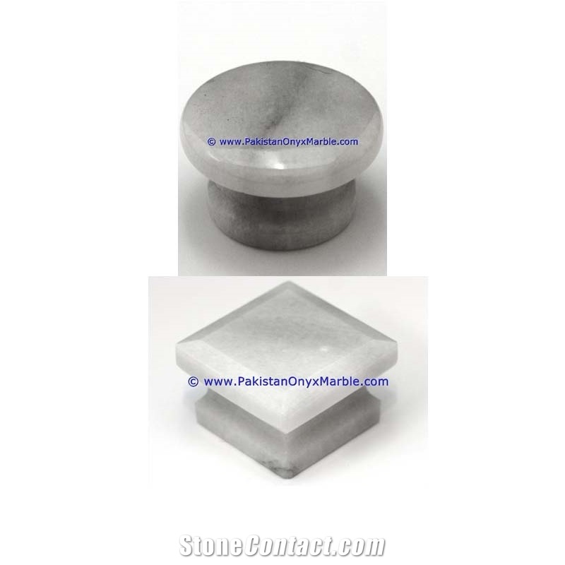 Ziarat White Marble Knobs Cabinets Drawer Door