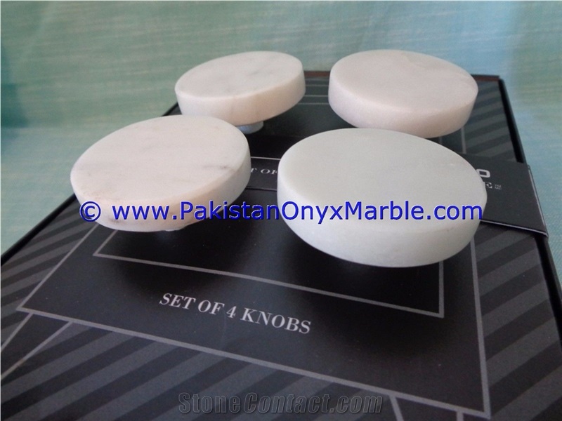 Ziarat White Marble Knobs Cabinets Drawer Door